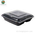 Recipiente de alimentos plásticos de alimentos plásticos de microondas de 3 compartimento descartável de 3 compartimento